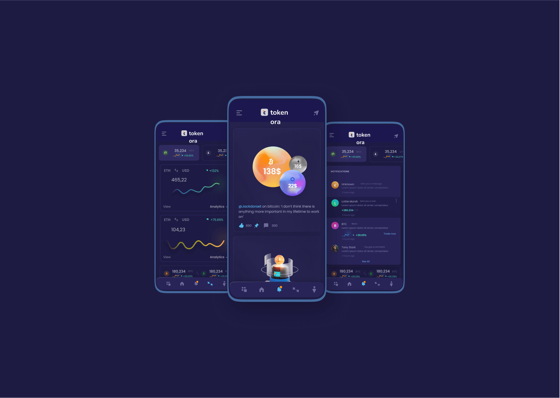 Web 3.0 Social Media app | Tokenora - Website Development Mobile Landing Page | dizayn.io Creative studio