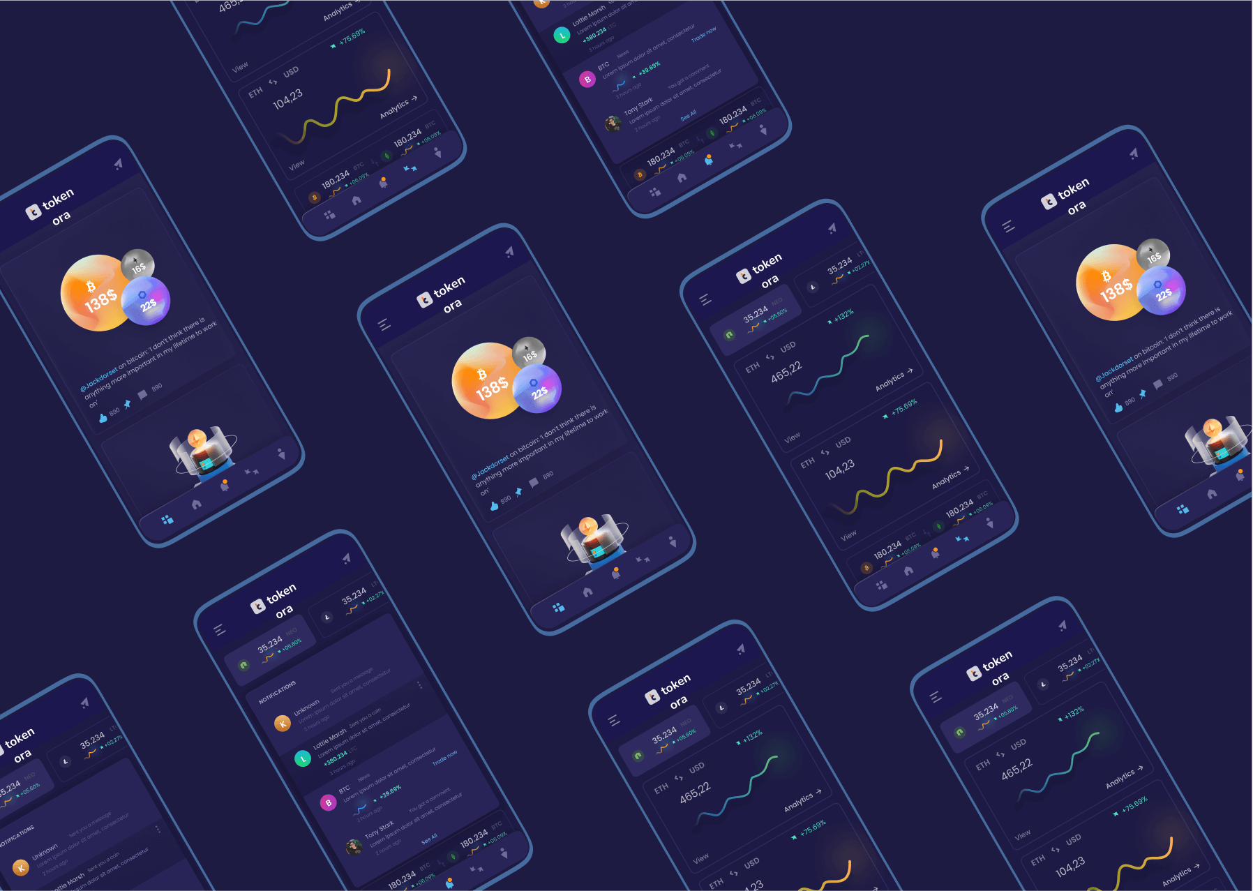 Web 3.0 Social Media app | Tokenora - Website Development Mobile Landing Page | dizayn.io Creative studio
